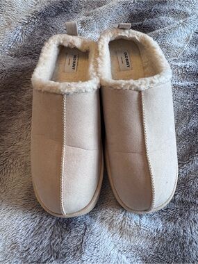 Old Navy Women's Beige Fleece-Lined Slip-On Slippers